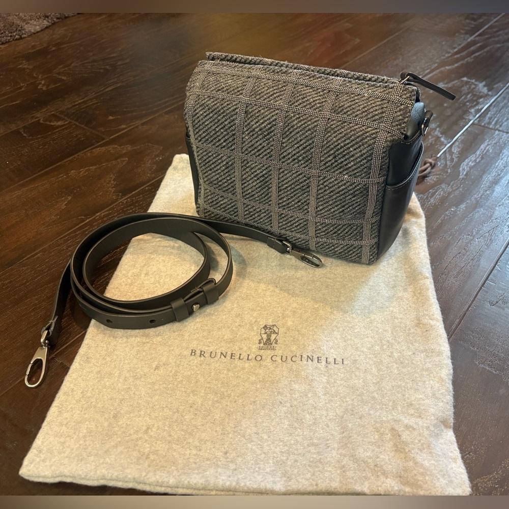 BRUNELLO CUCINELLI Leather-Trimmed Woven Bag